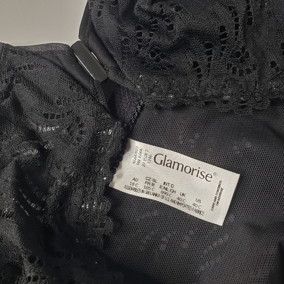 Glamorise Underwire Lace Front Open Unpadded Sexy Racerback Mesh Bra size 40C - Picture 2 of 7